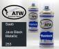 Preview: Saab, Java Black Metallic, 253: 400ml Sprühdose + 400ml Klarlack - Set, von ATW Autoteile West.